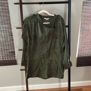 Isabel Marat Etoile sz 2 green tunic/dress/top military green
